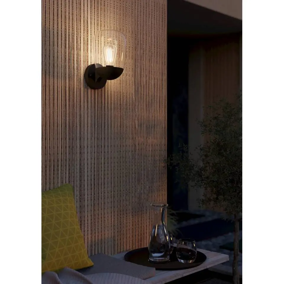 EGLO Donatori Wandlamp - E27 - 15.5 cm - Zwart