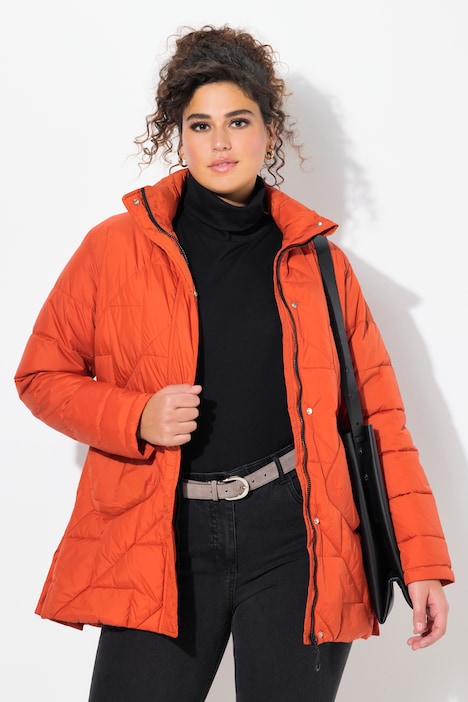 Steppjacke, Stehkragen, seitliche Druckknöpfe