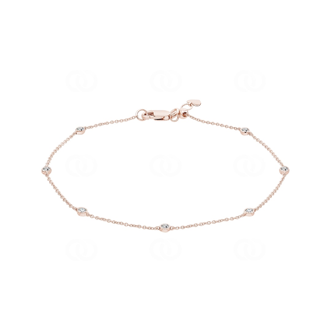 Armband 750/18 K Roségold mit Diamanten 0.20 ct H/si