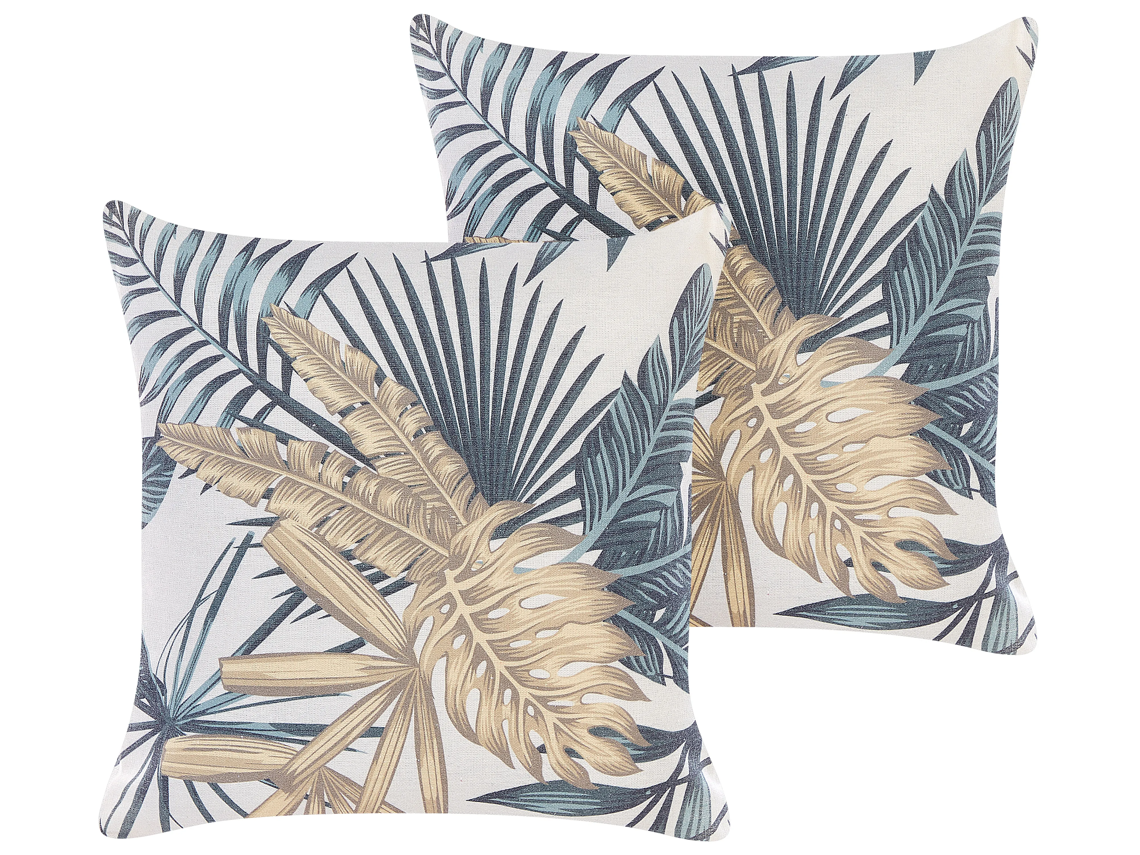 Set van 2 sierkussens TAGETES 45 x 45 cm Meerkleurig bladpatroon