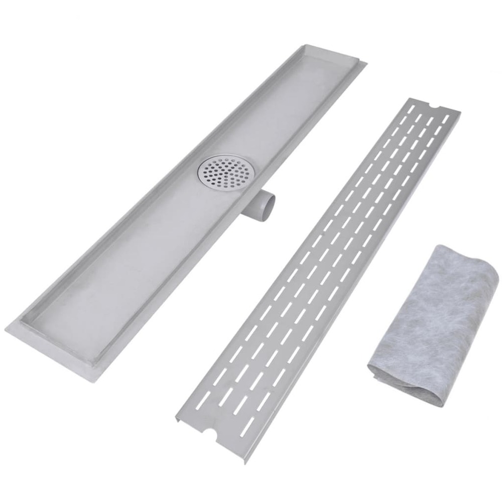 Drain de douche linéaire 2 pc ligne 830x140 mm acier inoxydable