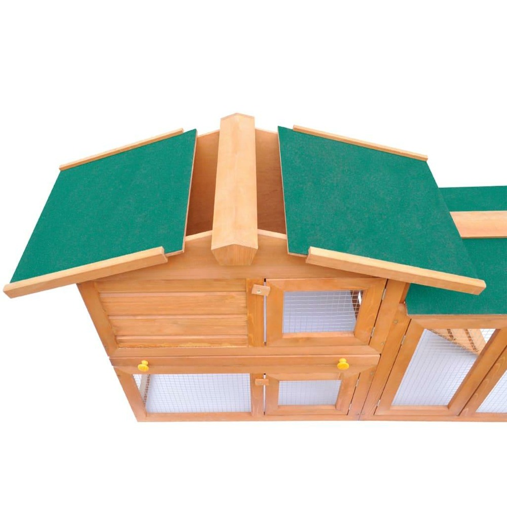 Clapier large d'extérieur 140 x 46 x 85 cm pour petits animaux de compagnie bois