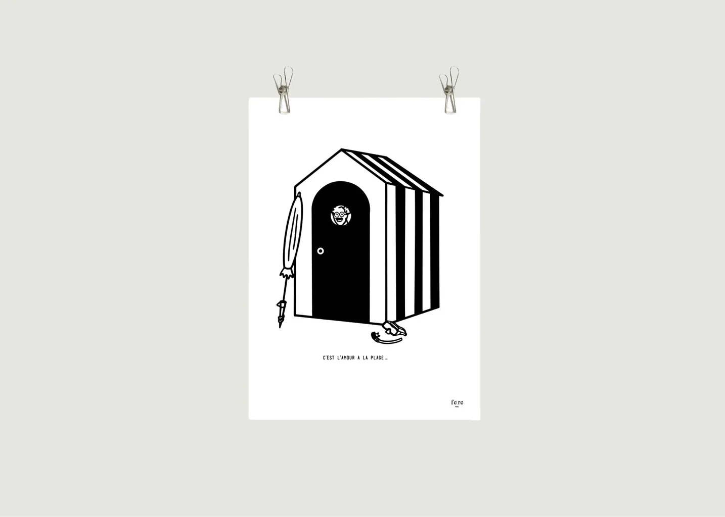 Affiche pop up, c'est l'amour à la plage Fere Paris