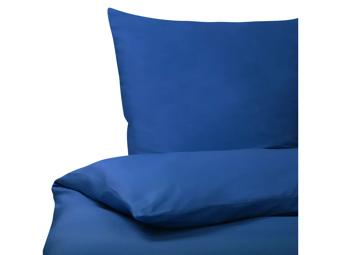Ensemble de housses de couette HARMONRIDGE Satin de coton 135 x 200 cm Bleu foncé