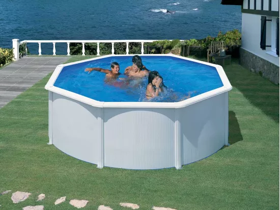 Piscine acier blanc Fidji ronde 3,70 x 1,22 m - Gré