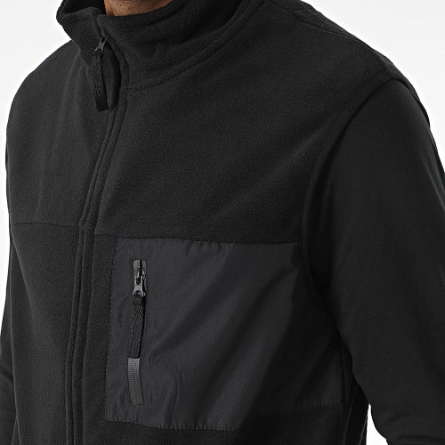 Veste Polaire Zippée Sans Manches Noir