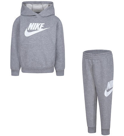 Nike Sweatset - Grau Meliert m. Weiß
