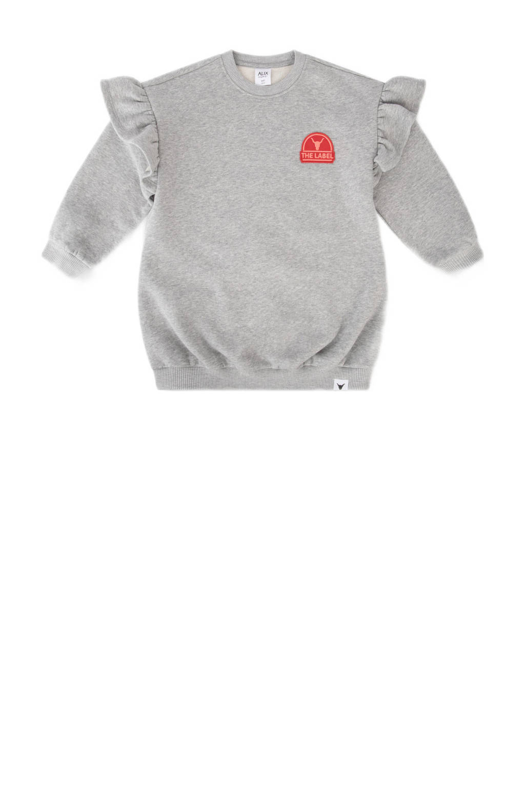 Alix the Label gemêleerde sweatjurk grijs melange