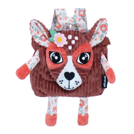 Mélimélos la biche sac à dos velours   Marron        de               Les Déglingos