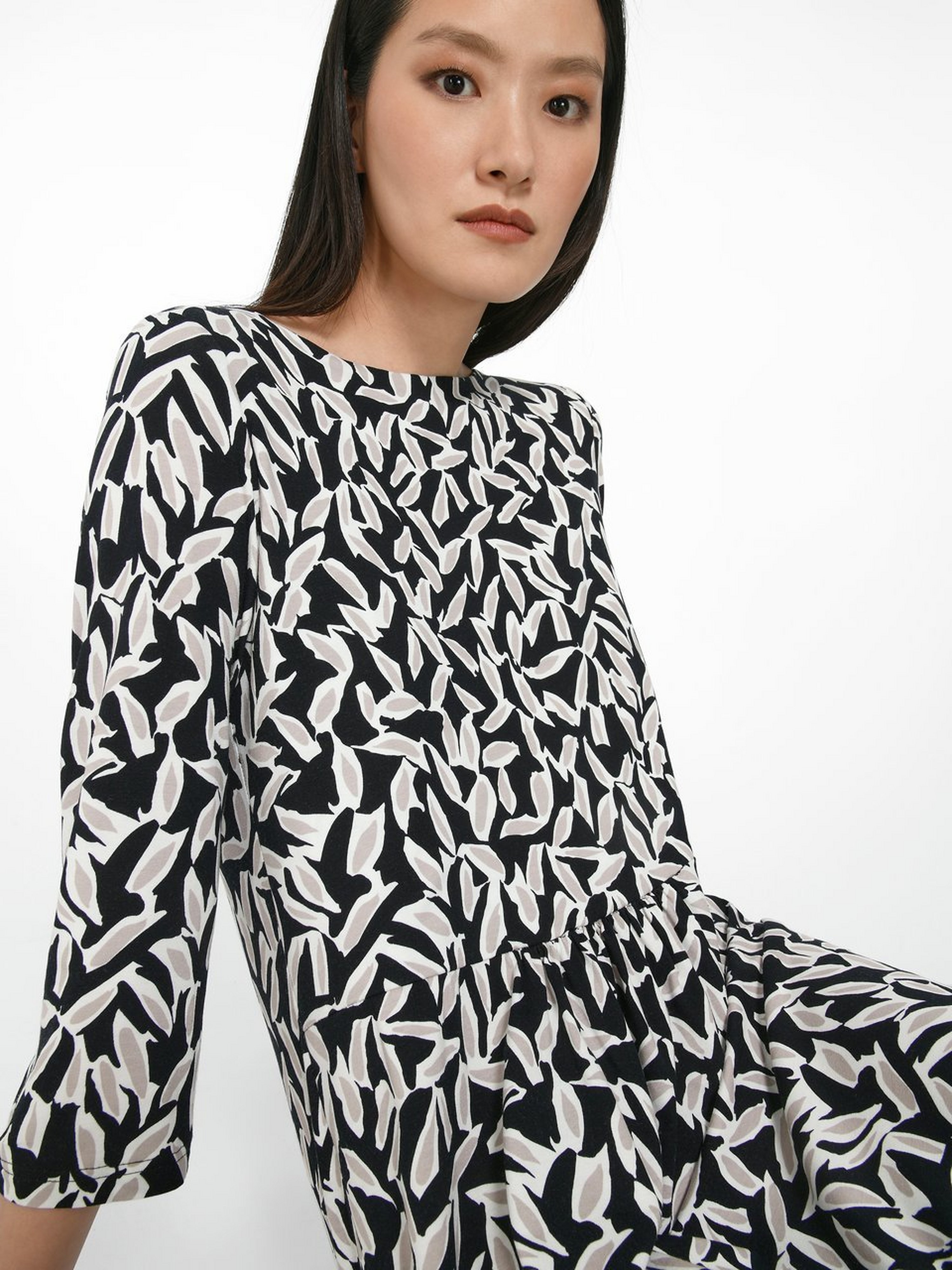 Jersey-Kleid mit 3/4-Arm