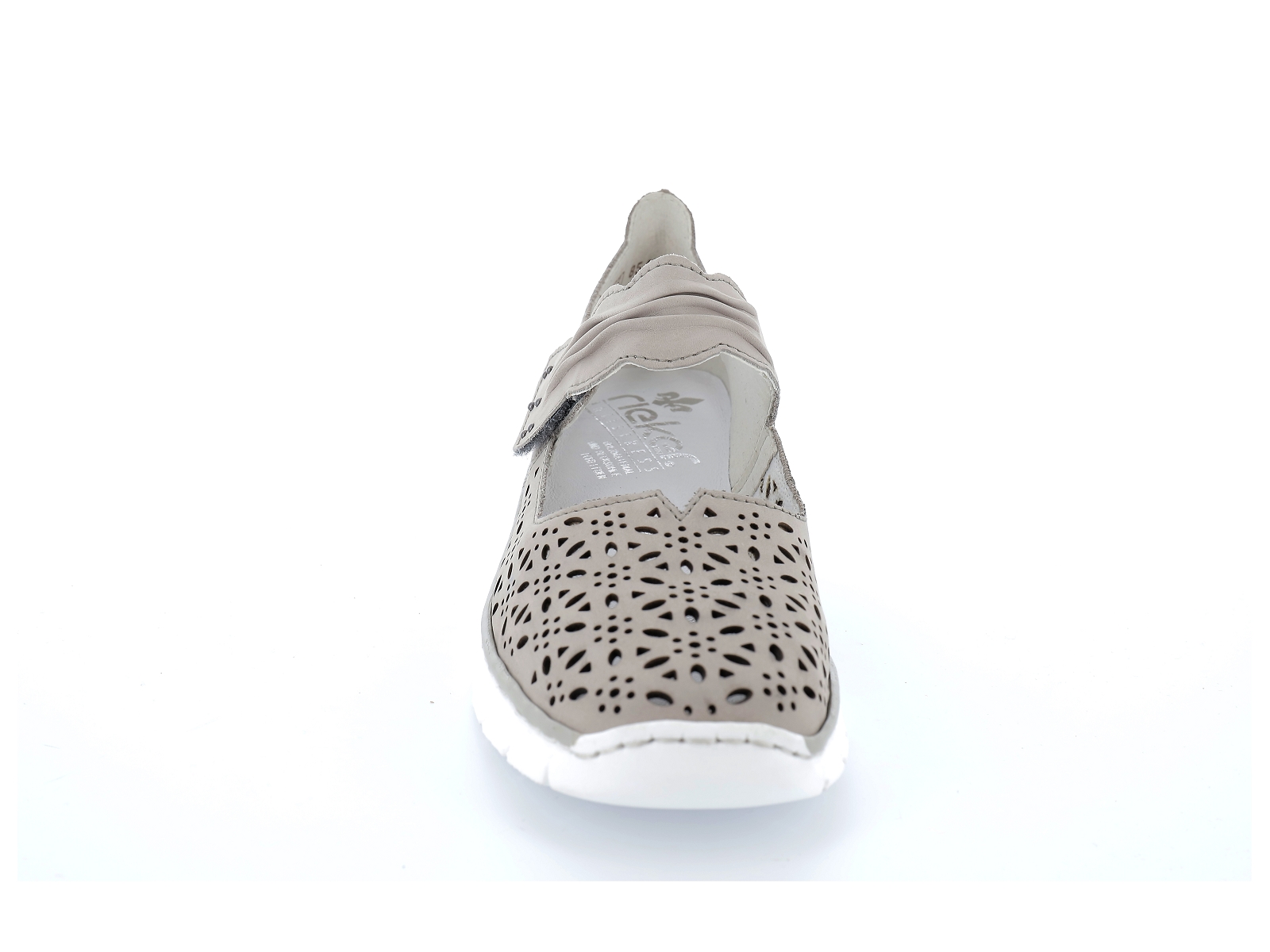 Rieker-537G7 Cuir Gris Clair