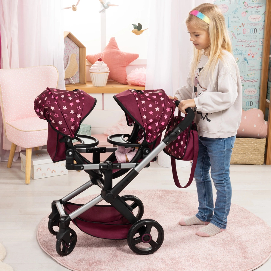 bayer Design Zwillings-Puppenwagen Xeo Twin mit Einhorn