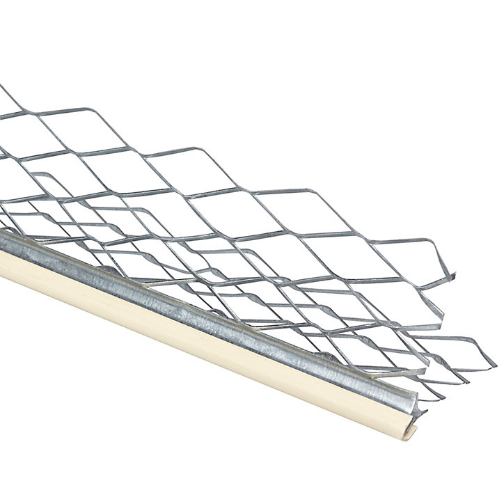 Baguette d’angle extérieur en acier galvanisé avec cordon PVC gris 3 000 x 35 x 35 mm
