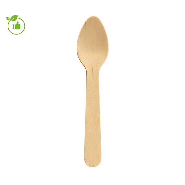 Cuillères bois 16 cm, lot de 100