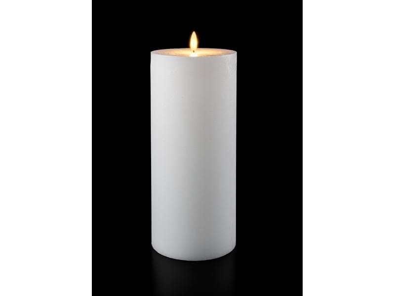 STT LED-Kerze XL Flat, Ø 12.5 x 27.5 cm, Weiss Kerze aus Echtwachs mit LED Licht