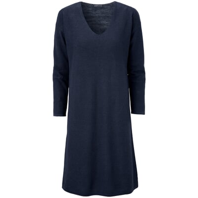 Damen-Leinenstrickkleid, Dunkelblau