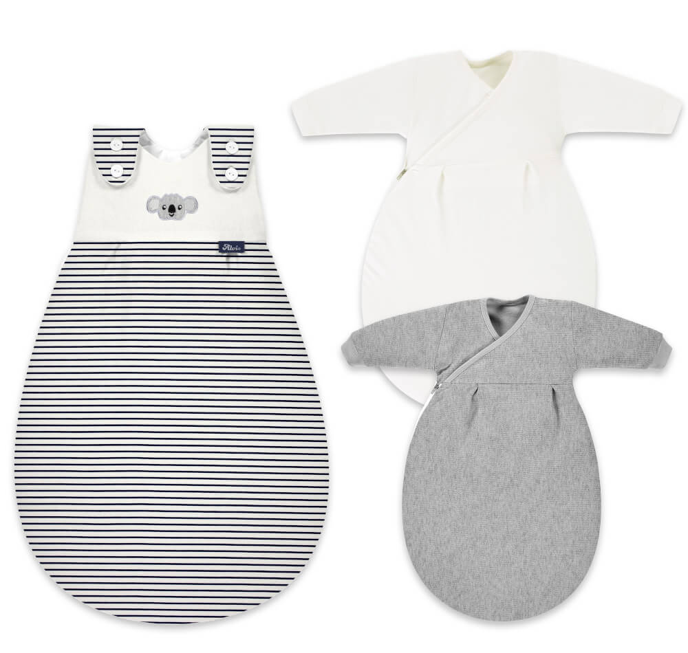 ALVI Baby-Mäxchen 3tlg. Organic Cotton Ringlets Koala navy, 56/62