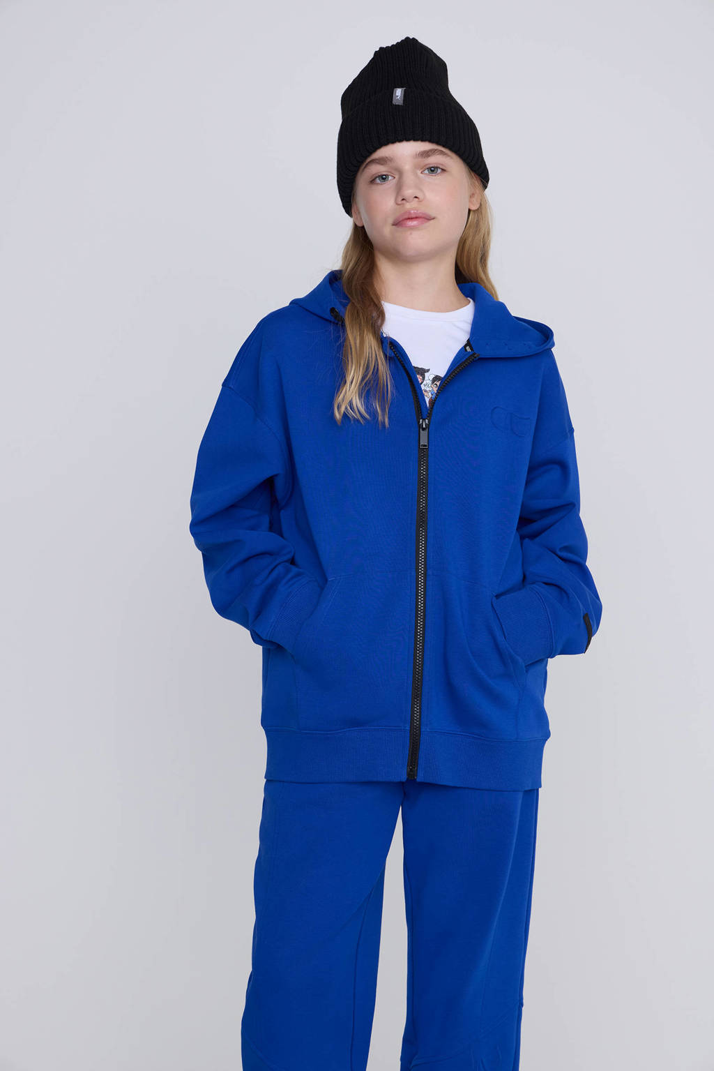 Coolcat Unisex Vest Charly met Capuchon Blauw