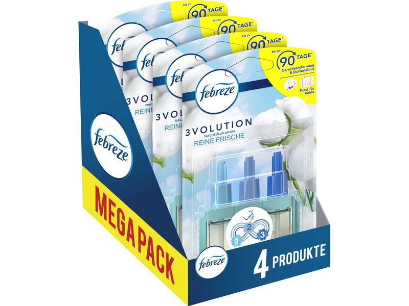 Febreze 3 Volution Duftstecker Nachfüller Reine Frische, 80 90 Tage Frische-Revolution für das Zuhause