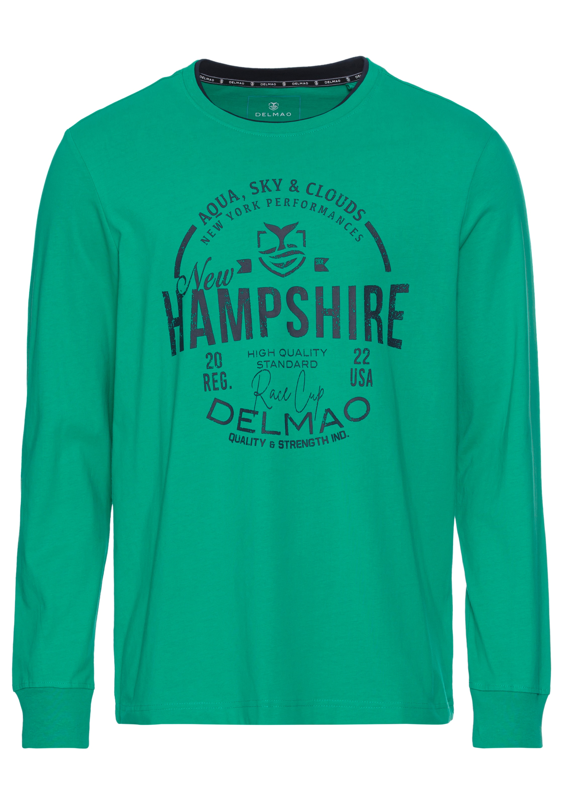 DELMAO Langarmshirt , mit modernem Print - NEUE KOLLEKTION