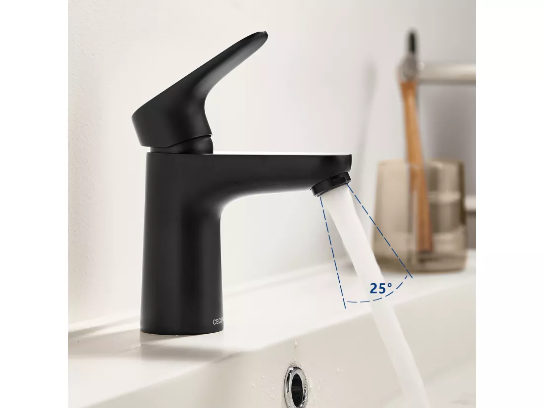 Cecipa max Mitigeur de lavabo Robinet noir Robinet de salle de bain en acier inoxydable,EU Modèle