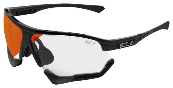 Scicon Sports Aerocomfort SCN XT XL Lunettes De Soleil De Performance Sportive (Miroir Rouge Photochromique Scnxt/Luminosité Noire)