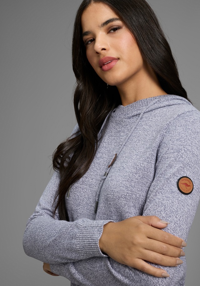 KangaROOS Longpullover , mit Kapuze und Schlitzen am Saum