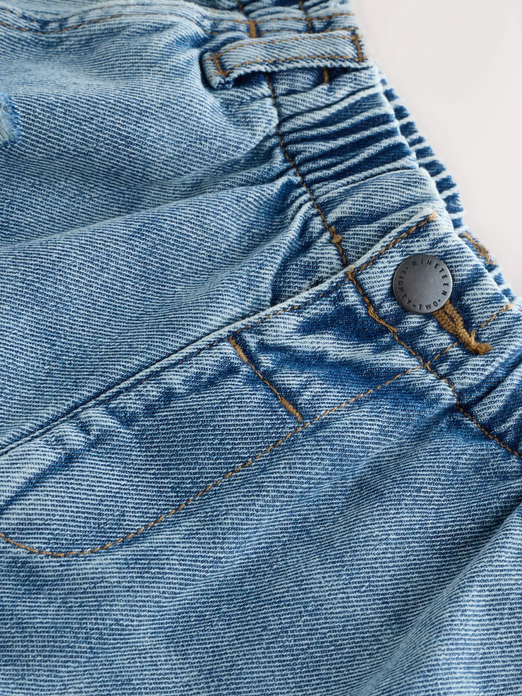 Lichtblauw denim met slijtageplekken - Jeans met wijde pijpen (3 mnd-7 jr)