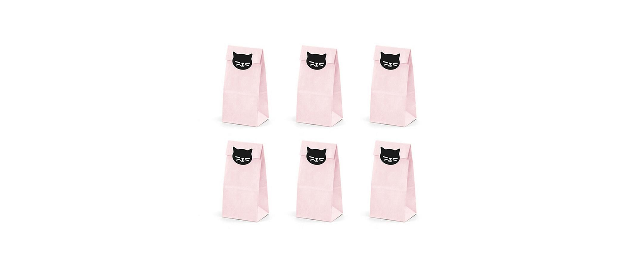 Geschenktüte Cat 6 Stück, RosaSüssigkeiten-Tüten