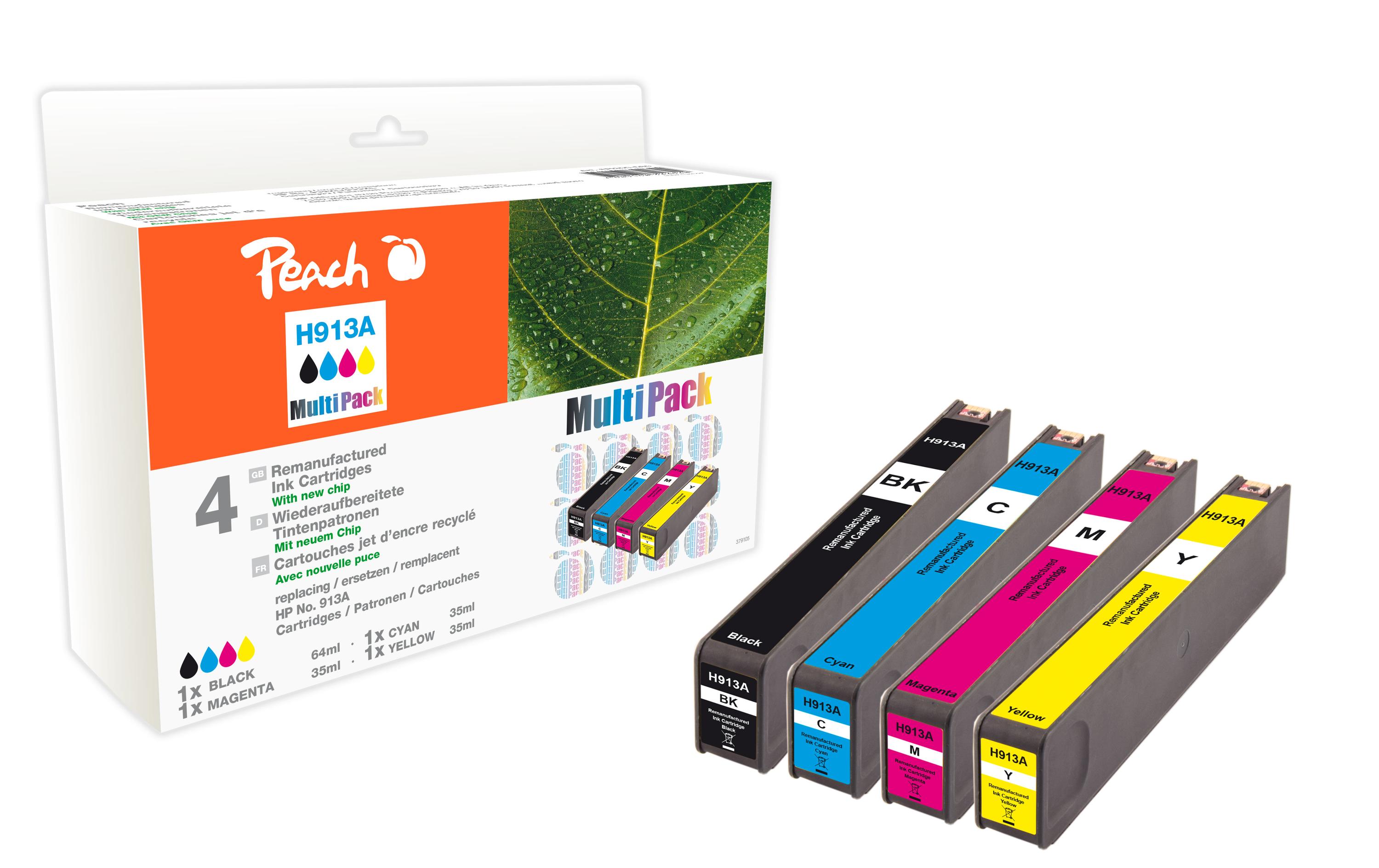Tinte HP Nr. 913 A BK, C, M, Y<br>Tintenset mit Black, Magenta, Yellow, Cyan