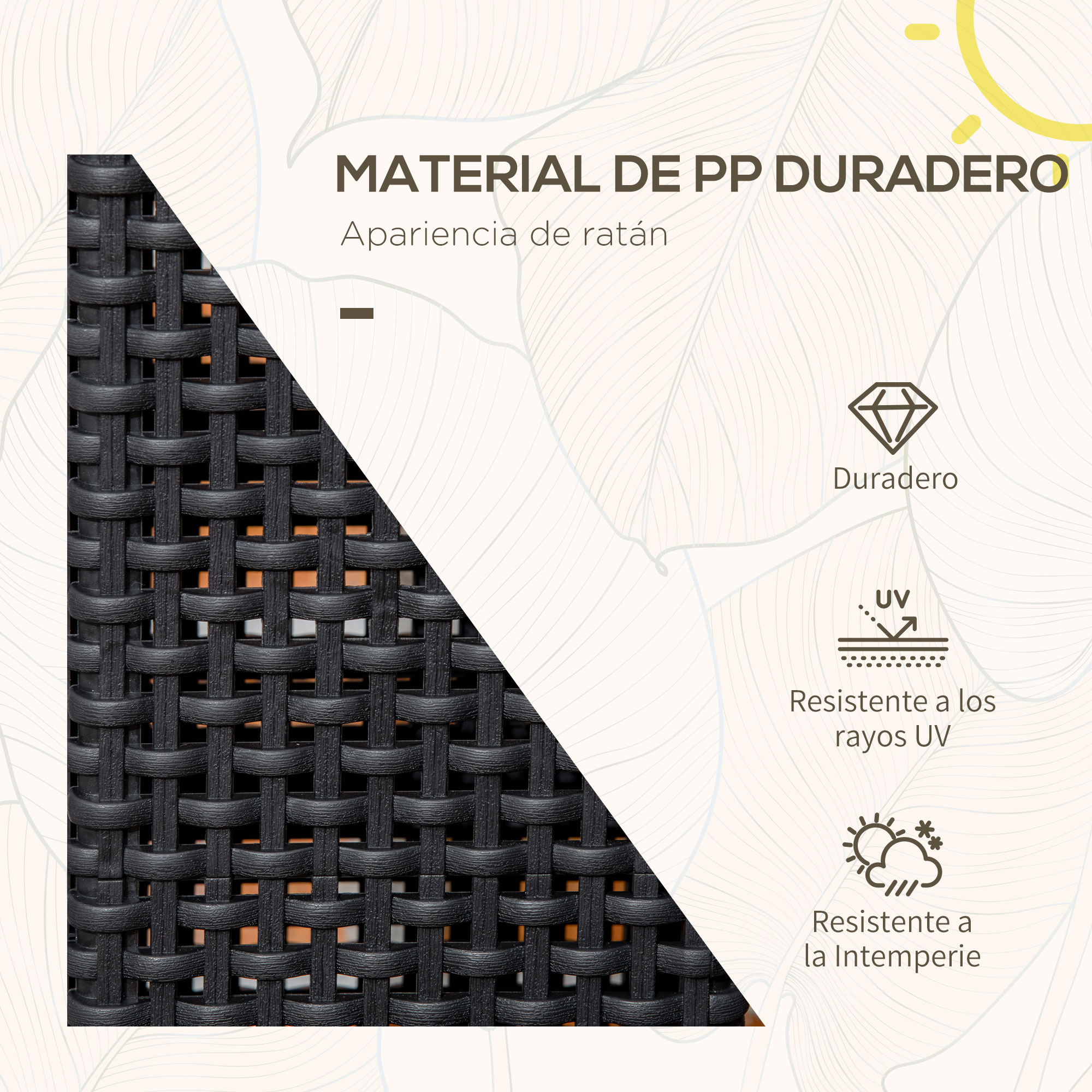 Luminária de chão Outsunny em rattan sintético com energia solar, luzes LED e controle automático para decoração interna e externa, 15,5 x 15,5 x 47 cm, preta.