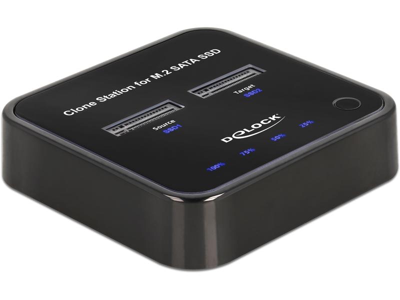 Delock Docking- und Klonstation USB-C – 2x M.2 SATA SSD Delock M.2 Dockingstation für 2 x M.2 SATA SSD mit Klon Funktion