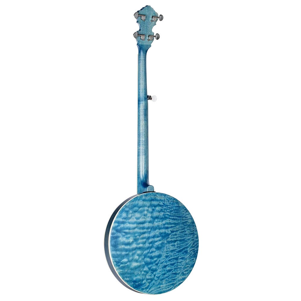 Ortega Falcon Series 5-string Banjo Transparent Blue elektrisch-akoestische banjo met gigbag