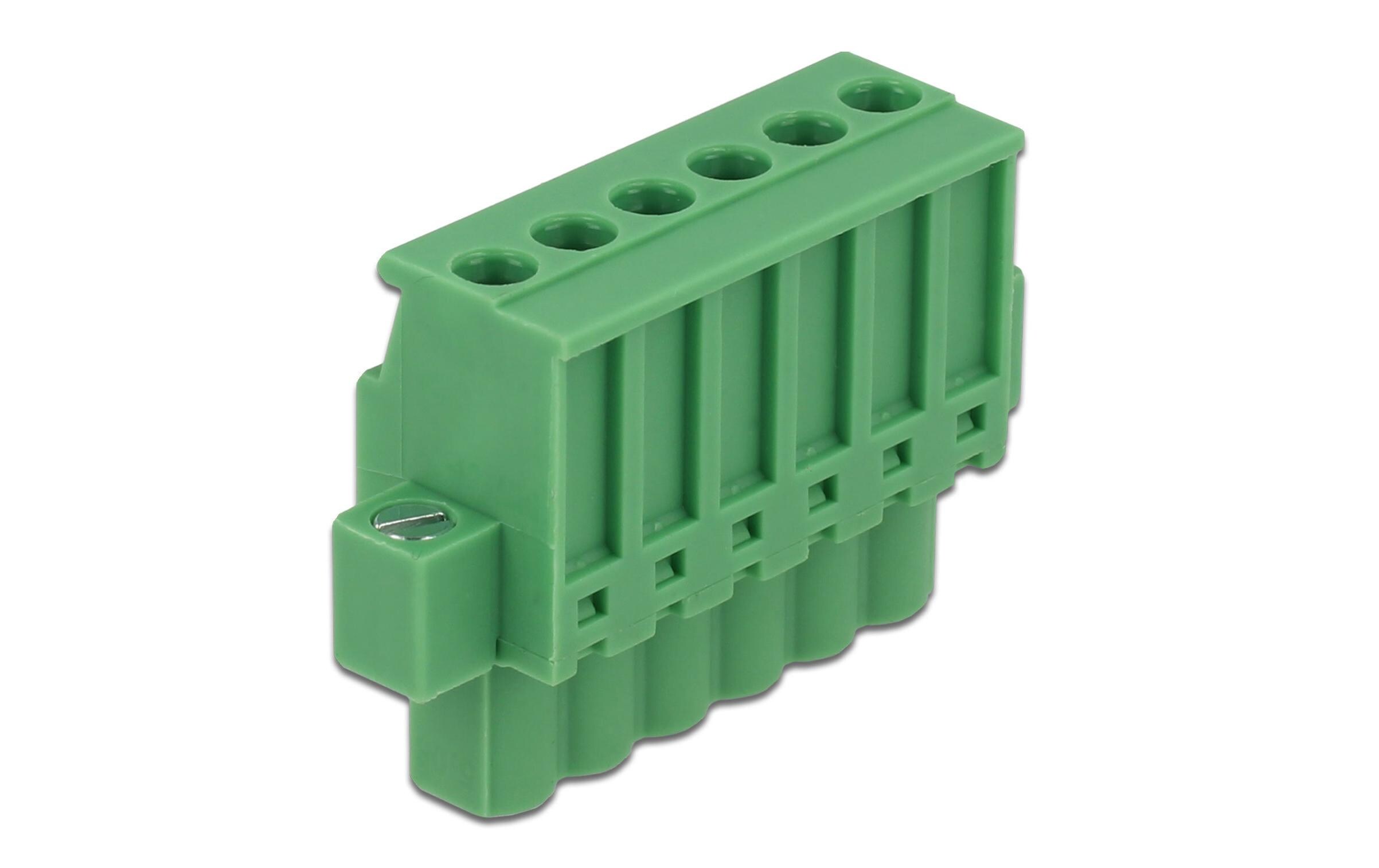 Hutschiene/DIN Rail Terminalblock 6PinDelock Terminalblock Set für Hutschienen 6 Pin mit Schraubverriegelung