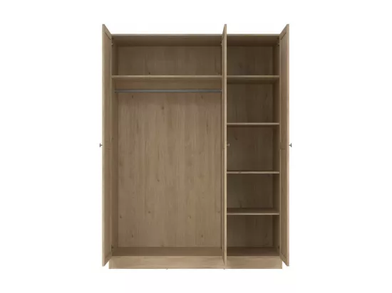Garde-robe 3 portes Dsens, Meubles de chambre, Penderie de plain-pied, Placard à vêtements, 147x62 h200 cm, Chêne clair