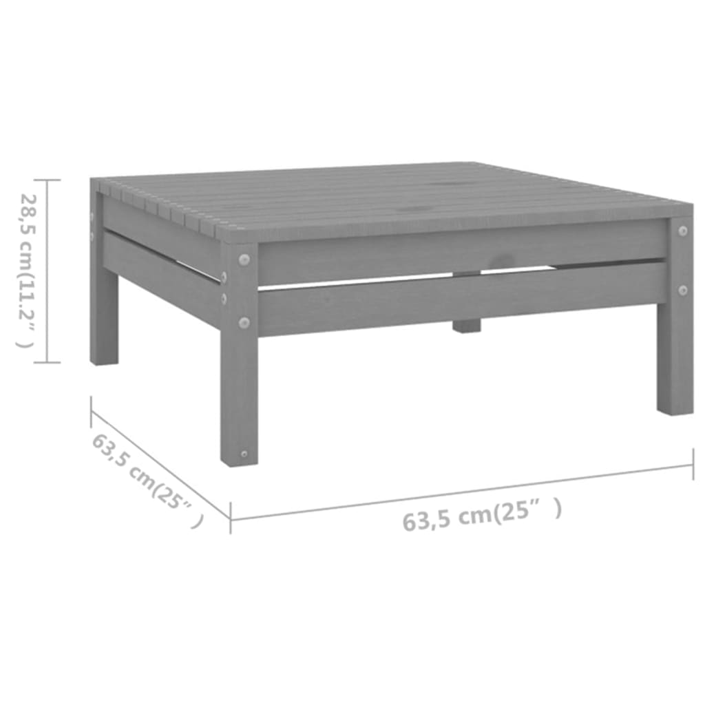 Salon de jardin meuble d'extérieur ensemble de mobilier 6 pièces bois de pin massif gris