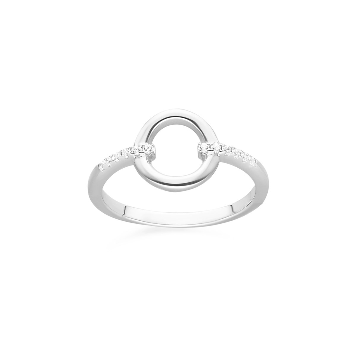 Bague Argent Simple Elise Zirconiums Blanc