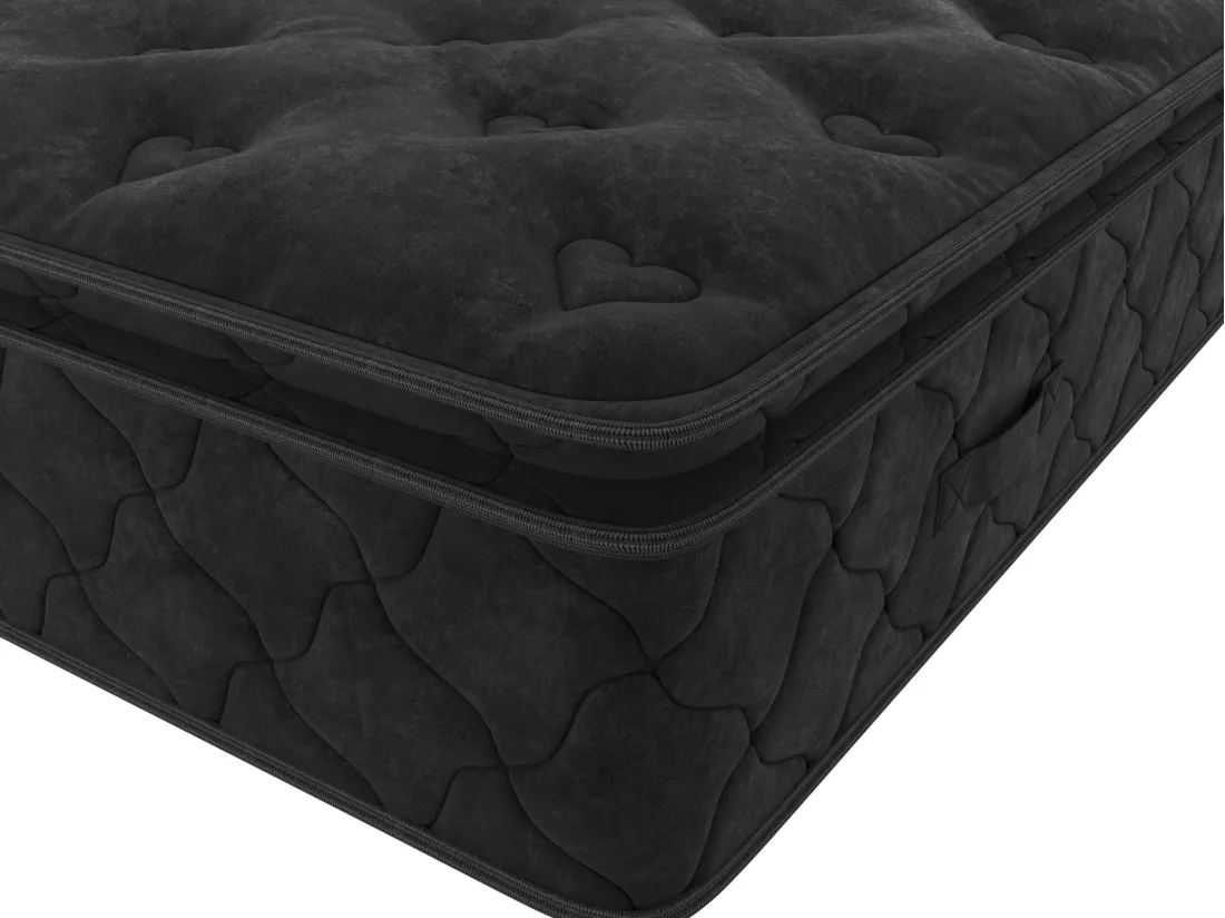 Ensemble 180 x 200 cm sommier coffre blanc + matelas ressorts ensachés surmatelas intégré ép.28cm - BLACK DREAM de YSMÉE