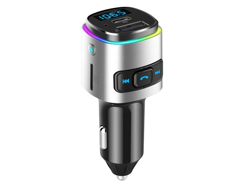 onit FM-Transmitter mit USB-Ladegerät Bluetooth-FM-Sender fürs Auto mit Freisprechfunktion und USB-Ladeanschlüssen