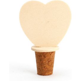 Bouchon de bouteille graine creative embout cîur 5x3x8cm  a decorer