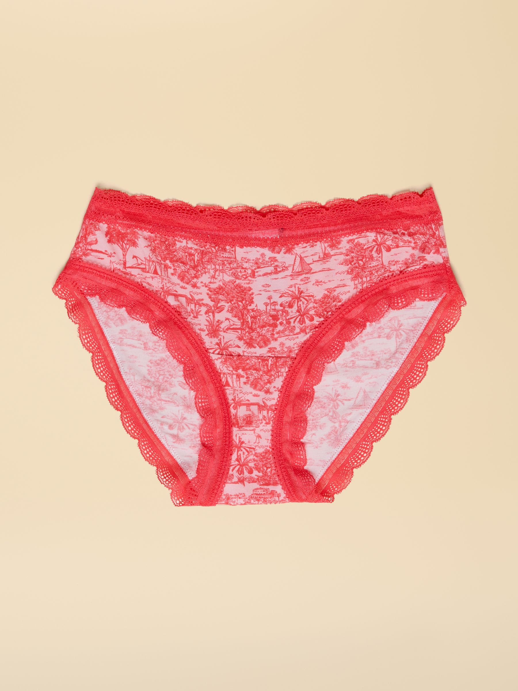Blue & Red Riviera Toile/Stripe - Joules Knickers 3 Pack