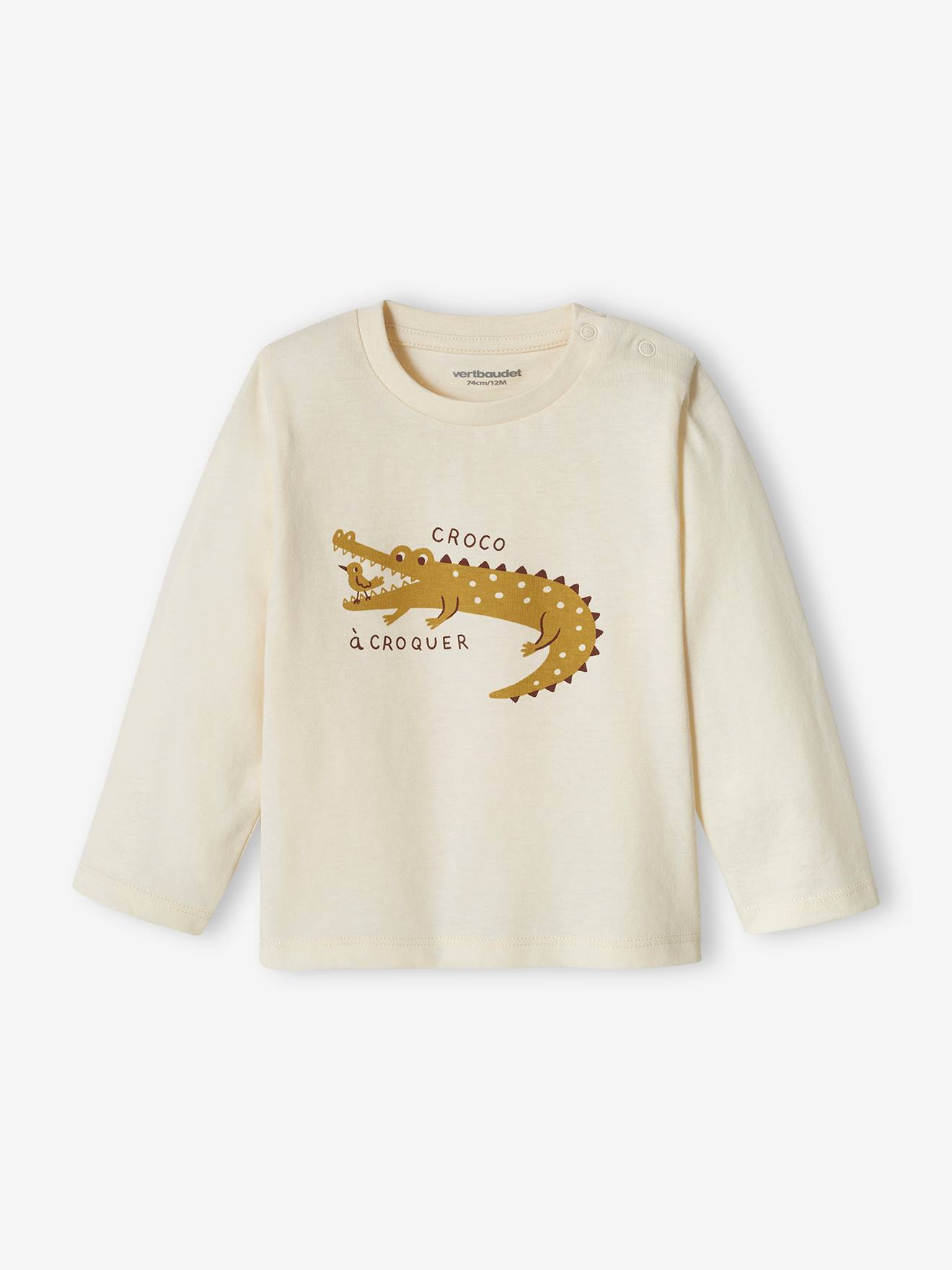 Conjunto de 2 camisetas básicas para bebê com estampa animal e listras, azul-acinzentado.