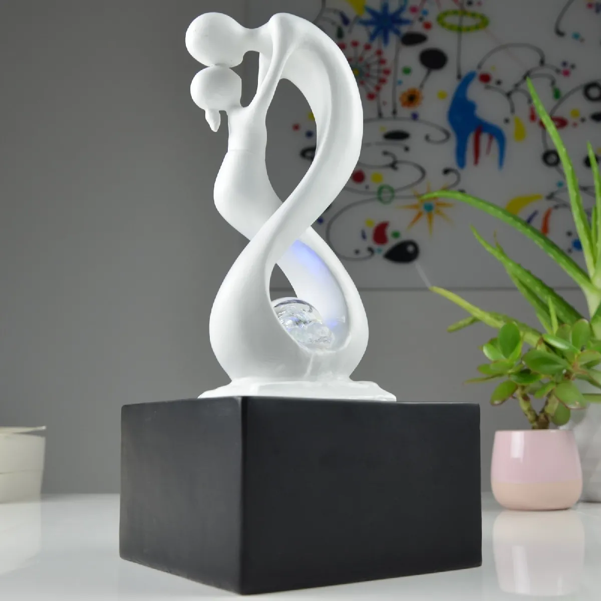 ZENLIGHT Fontaine Design LED Amor Blanc et Noir
