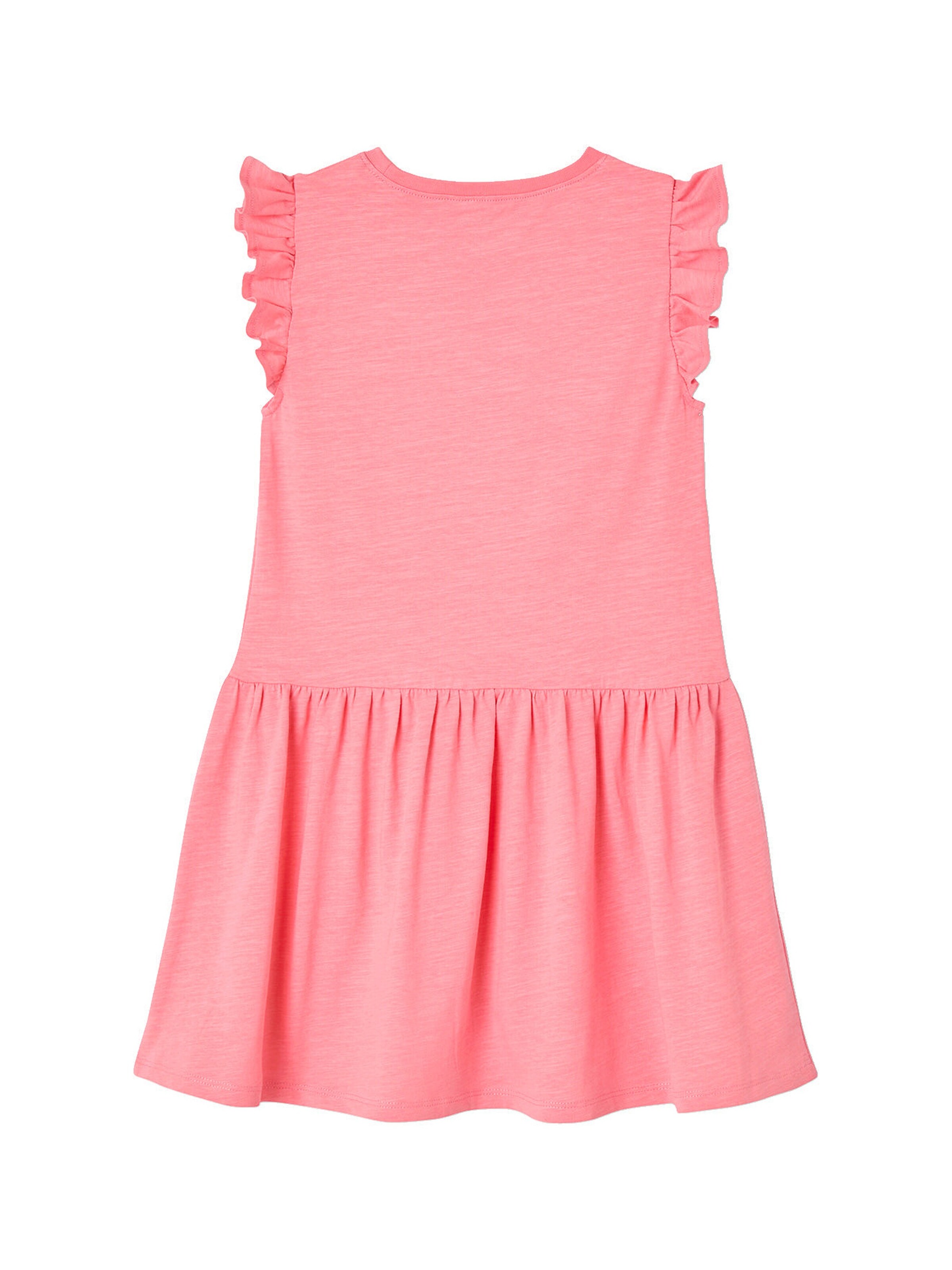 Vertbaudet Mädchen Kleid mit Volantärmeln Basic rosa