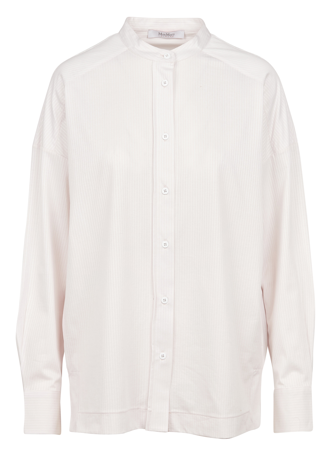 EDMEA - Chemise col Mao rayée en coton mélangé| Rose