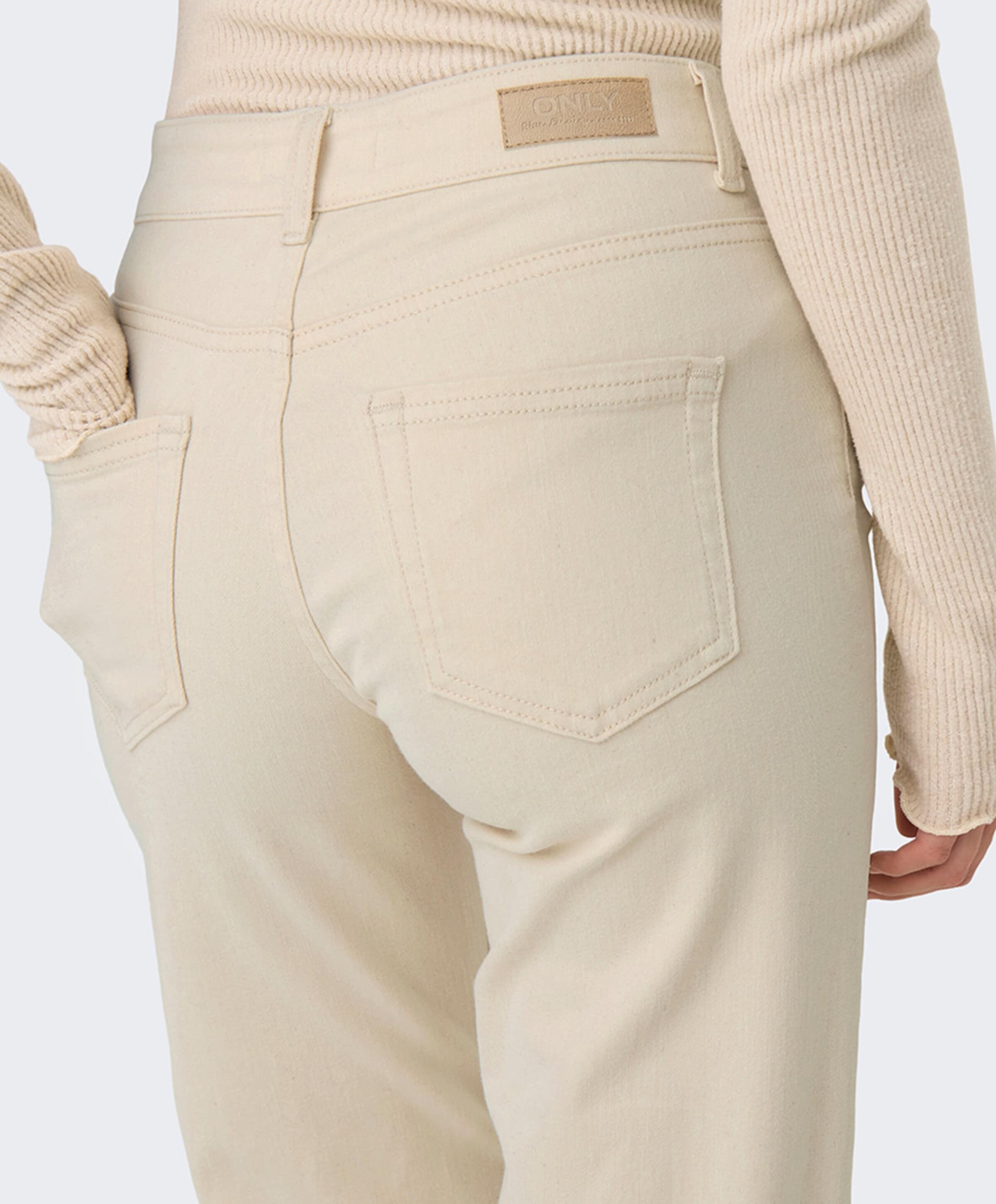 Only ONLBLUSH MID STRAIGHT DNM DOT NOOS dames jeans ecru