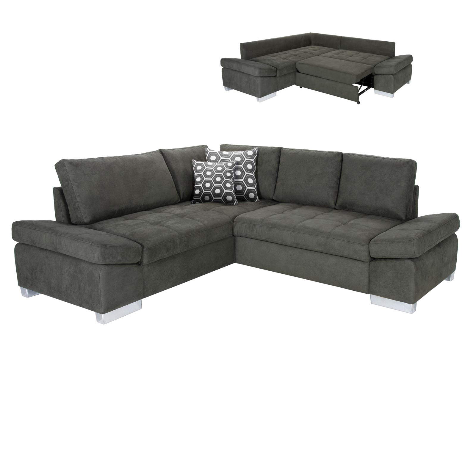 Ecksofa - green - Liegefunktion rechts