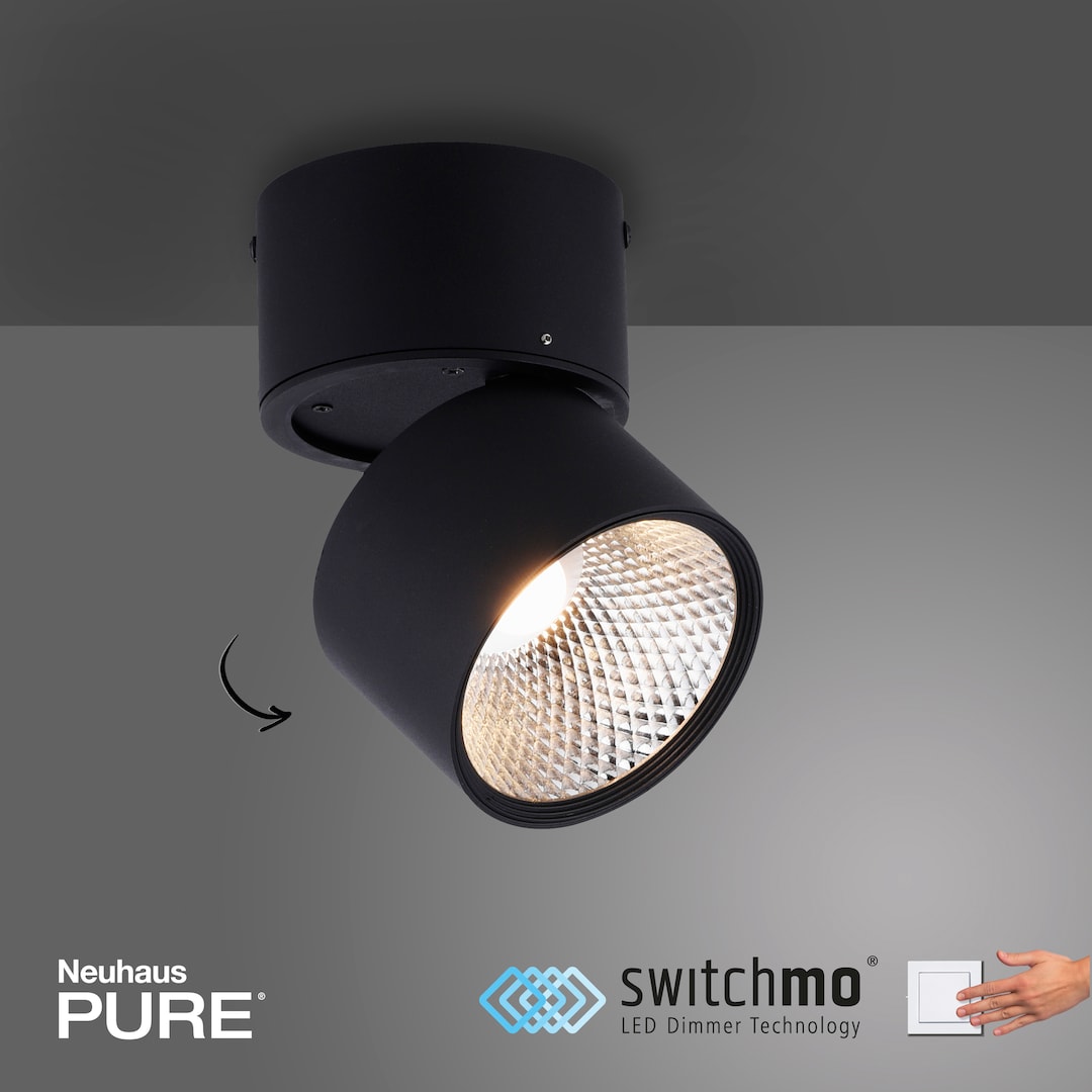 Paul Neuhaus LED Deckenlampe mit 1 Spots PURE-NOLA 15 cm schwarz