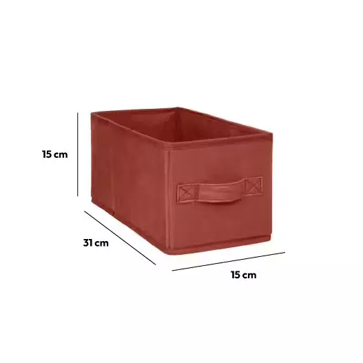 Panier de rangement (15 x 31 cm) Velours Terre de Sienne