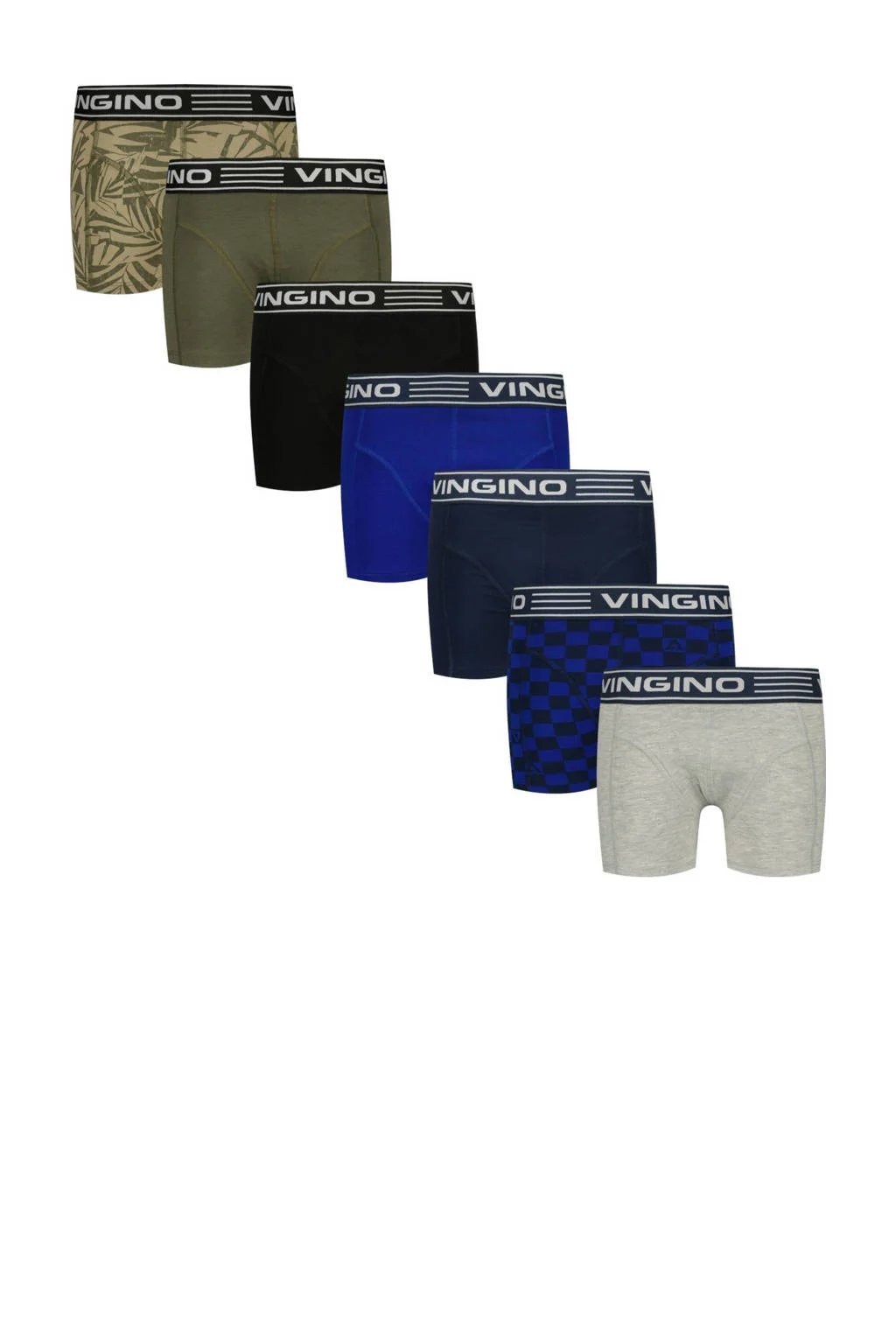 Vingino boxershort - set van 7 groen/blauw/multicolor